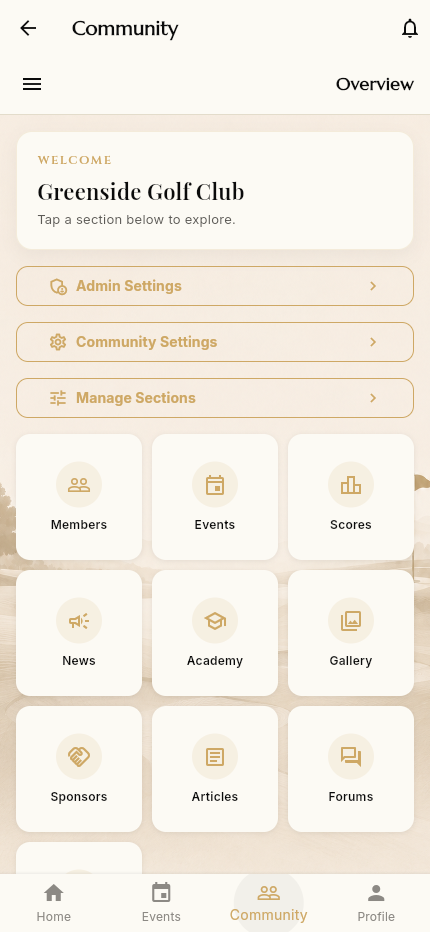 Admin community overview
